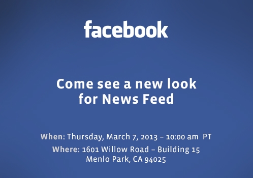 Facebook isi prezinta noul News Feed intr-un eveniment special, pe 7 martie