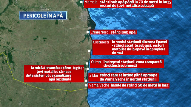Stanci Ascutite Tevi Si Table Ruginite Ascunse De Mare La Mica Distanta De Tarm Harta Zonelor De Pe Litoral Cu Risc Pentru Turisti Www Stirileprotv Ro